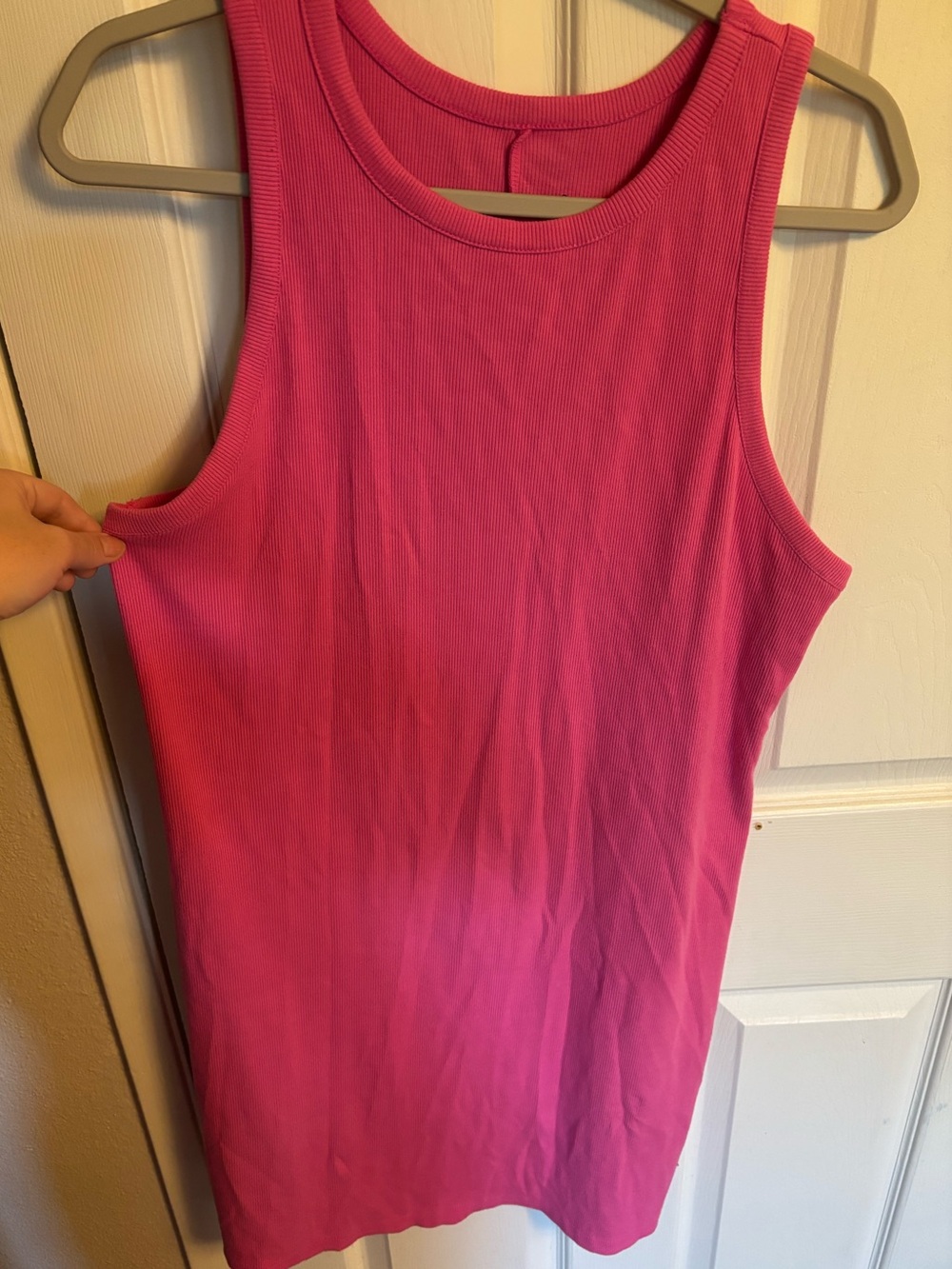 A New Day Hot Pink Ribbed Sleeveless Bodycon Dress, XL